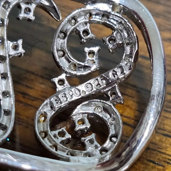 REPOSTED ESPO 925 Sterling Silver Cubic Zirconia Swirl Pattern Cuff Bracelet - Picture 7 of 11